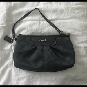 Large grey Coach wristlet